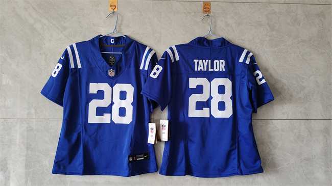 Womens Indianapolis Colts #28 Jonathan Taylor Blue 2024 F.U.S.E. Vapor Stitched Jersey